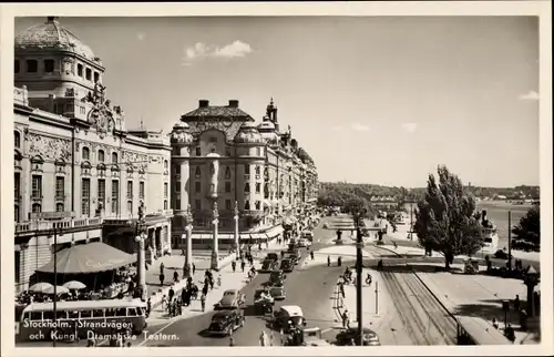 Ak Stockholm Schweden, Strandväger och Kungl. Dramatiska Teatern