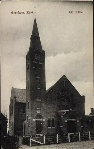 Ak Lollum Súdwest Fryslân Friesland Niederlande, Gereform. Kerk