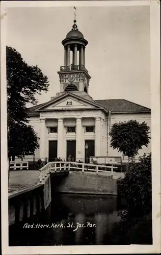 Ak Sint Jacobiparochie Sint Jabik Friesland Niederlande, Kirche, Frontal