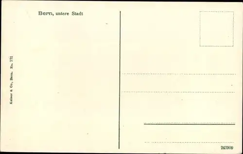 Ak Bern Stadt Schweiz, Blick auf untere Stadt