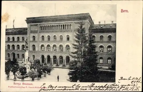 Ak Bern Stadt Schweiz, Berna Brunnen