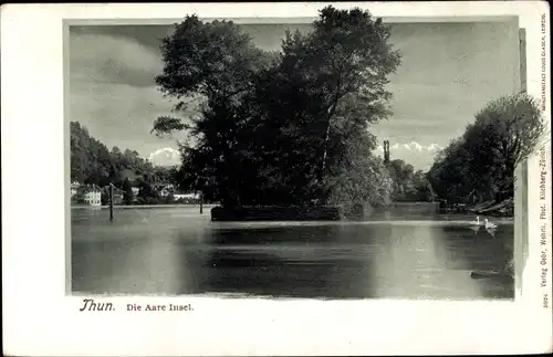 Ak Thun Kanton Bern Schweiz, Blick zur Aare Insel