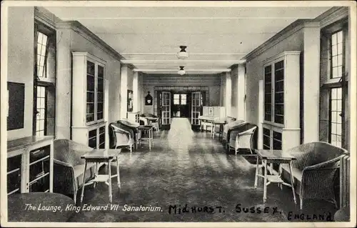 Ak Midhurst West Sussex England, King Edward VII Sanatorium, The Lounge