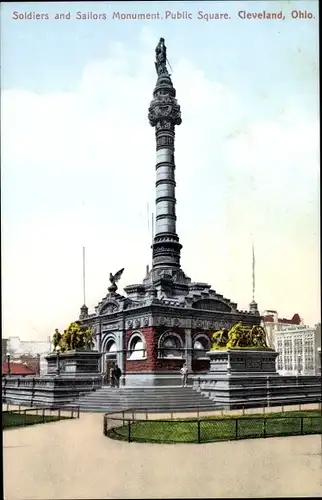 Ak Cleveland Ohio USA, Soldiers and Sailors Monument, Public Square