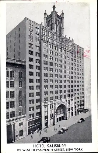 Ak New York City USA, Hotel Salisbury, 123 West Fifty-Seventh Street