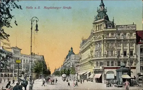 Ak Halle an der Saale, Magdeburger Straße, Hotel Europa