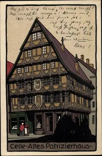 Steindruck Ak Celle in Niedersachsen, Altes Patrizierhaus