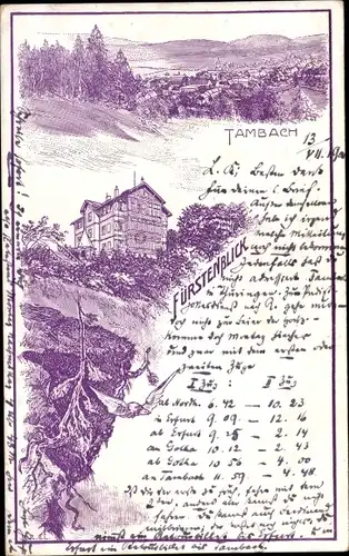 Litho Tambach Dietharz in Thüringen, Fürstenblick