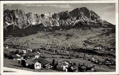 Ak Cortina d'Ampezzo Veneto, Panorama, Monte Cristallo