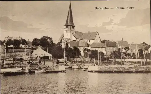Ak Rønne Rönne Bornholm Dänemark, Kirke, Boote