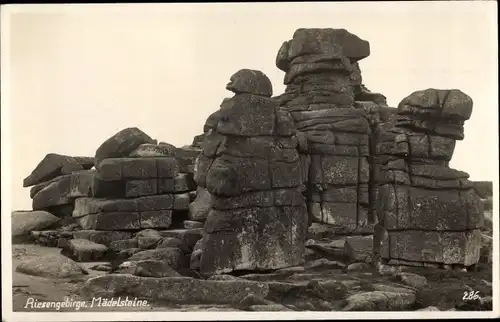 Foto Ak Spindleruv Mlýn Spindlermühle Riesengebirge Region Königgrätz, Mädelsteine, Hraniční hřeben