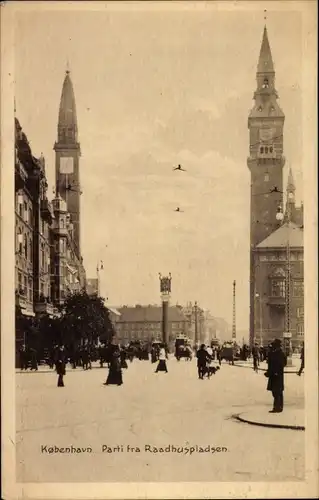 Ak København Kopenhagen Dänemark, Parti fra Raadhuspladsen