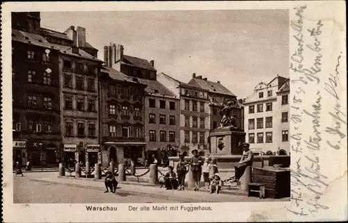 Ak Warszawa Warschau Polen, Der alte Markt mit Fuggerhaus
