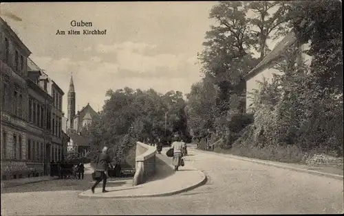 Ak Guben in der Niederlausitz, Am alten Kirchhof