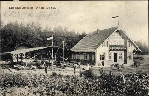 Ak Liebsburg Weida in Thüringen, Partie an einem Gasthaus