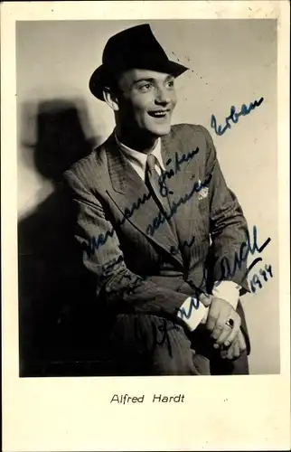 Ak Schauspieler Alfred Hardt, Portrait, Autogramm