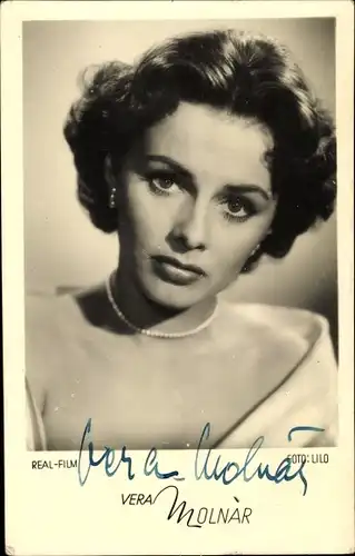 Ak Schauspielerin Vera Molnar, Portrait, Autogramm
