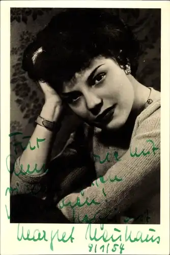 Ak Schauspielerin Margret Neuhaus, Portrait, Autogramm