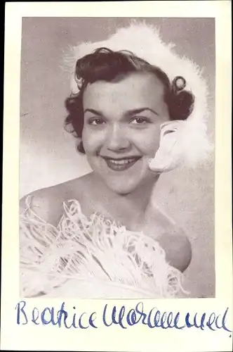 Ak Varieteekünstlerin Beatrice Mohammed, Portrait, Autogramm