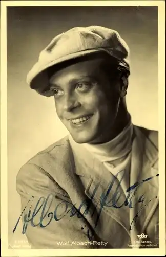 Ak Schauspieler Wolf Albach Retty, Portrait mit Mütze, Ross Verlag A 2921 1, Autogramm