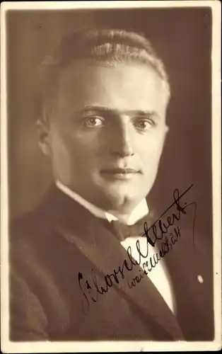 Ak Albert Schorsche, Portrait, Autogramm