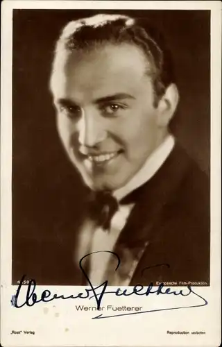 Ak Schauspieler Werner Fuetterer, Portrait, Ross Verlag 4050/1, Autogramm