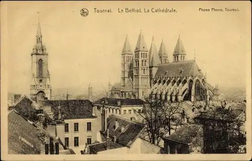 Ak Tournai Wallonien Hennegau, Le Beffroi, La Cathedrale