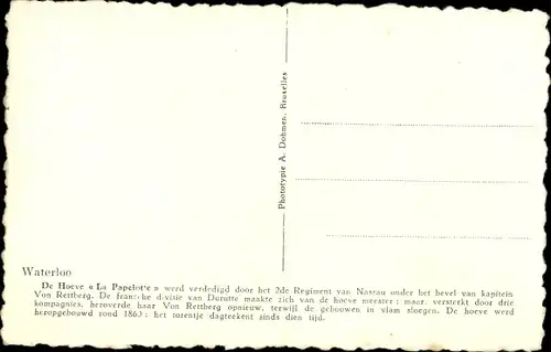 Ak Waterloo Wallonisch Brabant, Pachthof La Papelotte