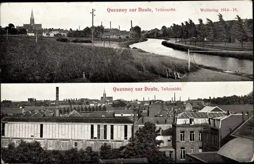 Ak Quesnoy sur Deûle Nord, Teilansichten, Weltkrieg 1914-15