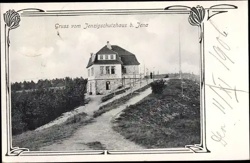 Passepartout Ak Jena in Thüringen, Jenzigschutzhaus