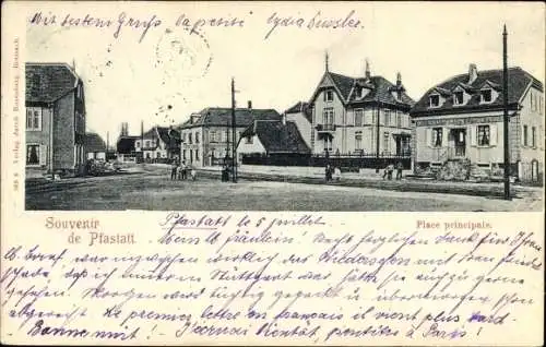 Ak Pfastatt Elsass Haut Rhin, Place principale, Hauptplatz im Ort
