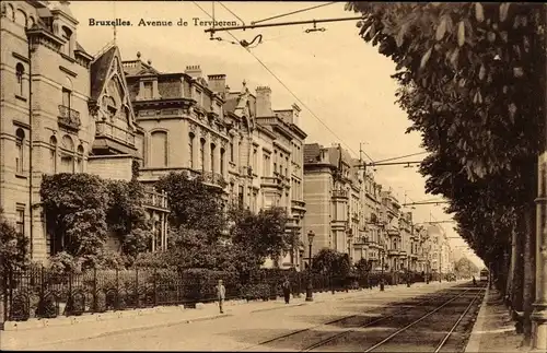 Ak Bruxelles Brüssel, Avenue de Tervueren, Straßenpartie, Villen