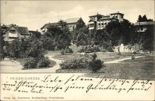 Ak Friedrichroda Thüringen, Partie am Wilhelmsplatz, Bäume