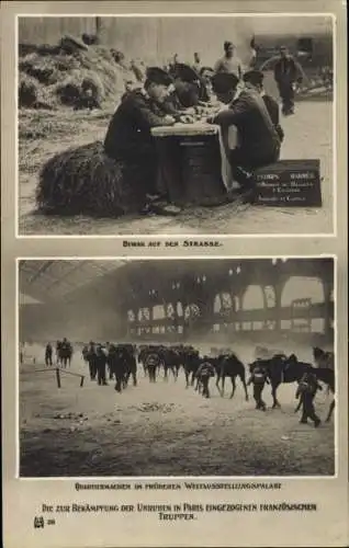 Ak Paris Frankreich, Biwak auf der Straße, Unruhen im Mai 1919, Französische Truppen