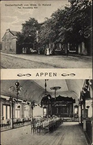 Ak Appen Schleswig Holstein, Gasthaus von Wwe. D. Kaland, Saal