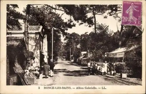 Ak Ronce les Bains Charente Maritime, Allées Gabrielle, Straßenpartie