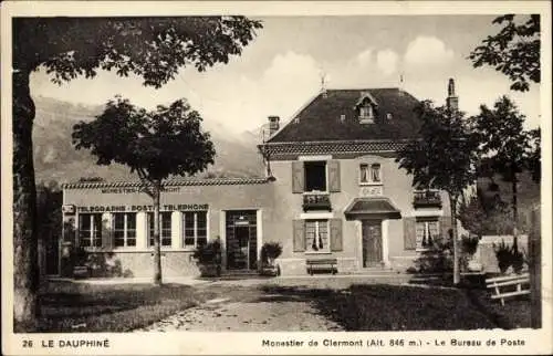 Ak Le Dauphiné Isère, Monestier de Clermont, Le Bureau de Poste, Postamt