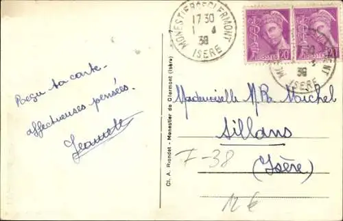 Ak Le Dauphiné Isère, Monestier de Clermont, Le Bureau de Poste, Postamt