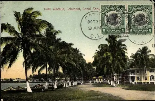 Ak Cristóbal Panama, Palm Avenue, Canal Zone