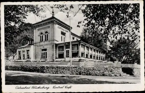 Ak Glücksburg an der Ostsee, Central Cafe