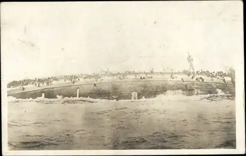 Foto Ak Deutsches Kriegsschiff, SMS Blücher, Untergang, Gefecht auf der Doggerbank 24.01.1915, I WK