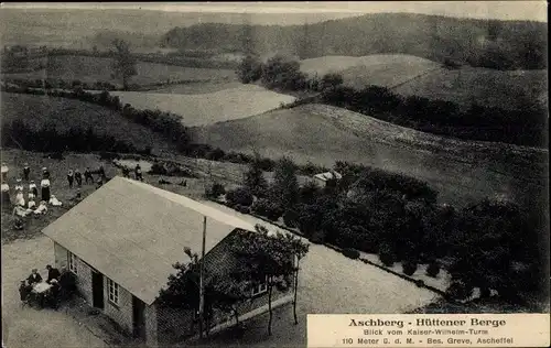 Ak Ascheffel im Kreis Eckernförde, Aschberg, Blick vom Kaiser Wilhelm Turm, Hüttener Berge