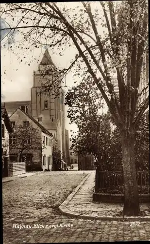 Ak Chojnów Haynau Schlesien, Blick zur evangelischen Kirche
