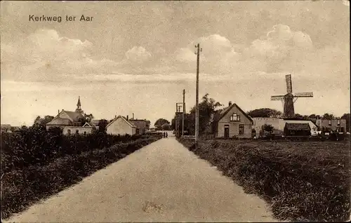 Ak Ter Aar Südholland, Kerkweg, Molen