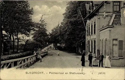 Ak Sliedrecht Südholland Niederlande, Postkantoor en Stationsweg