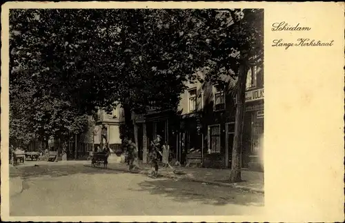 Ak Schiedam Südholland Niederlande, Lange Kerkstraat