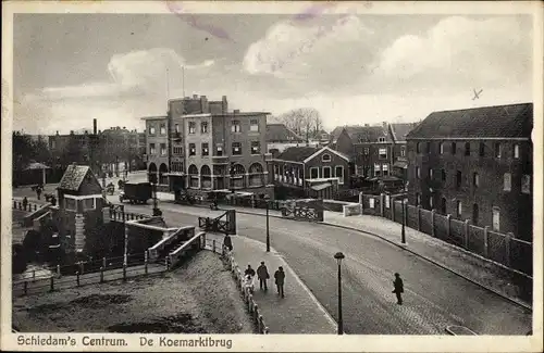 Ak Schiedam Südholland Niederlande, Centrum, De Koemarktbrug