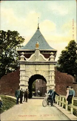 Ak Schoonhoven Südholland Niederlande, Veerpoort Lekzijde