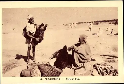 Ak Fès Fez Marokko, Medina, Porteur d'eau