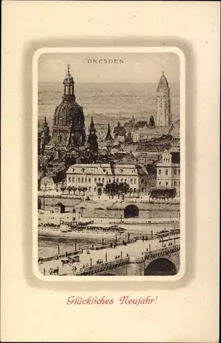 Ak Dresden Altstadt, Frauenkirche, Neujahr